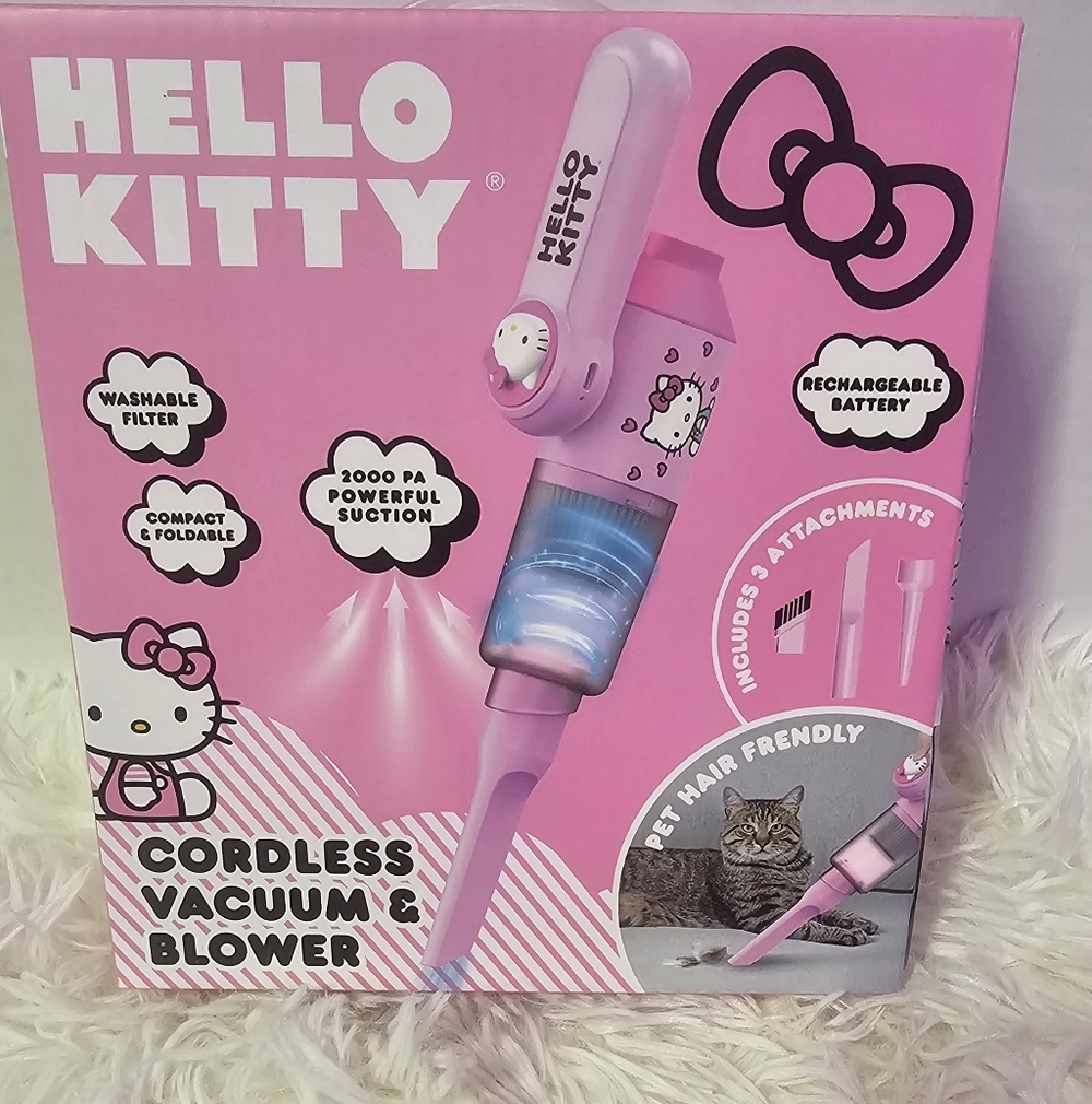 Hello Kitty Pink Handheld Cordless Vacuum & Blower Portable Rechargeable